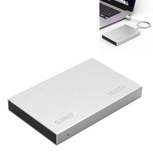 

ORICO 2518C3-G2 2.5 inch SATA to USB3.1 Gen2 USB-C / Type-C Interface Aluminum Alloy Hard Drive Enclosure, Support Capacity: 4TB(Silver)