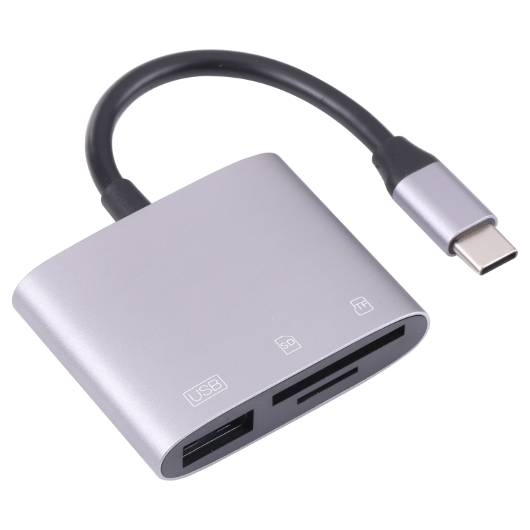 

NK-3041 3 in 1 USB-C / Type-C Male to USB Female + SD / TF Card Slots OTG Adapter SD / TF Card Reader