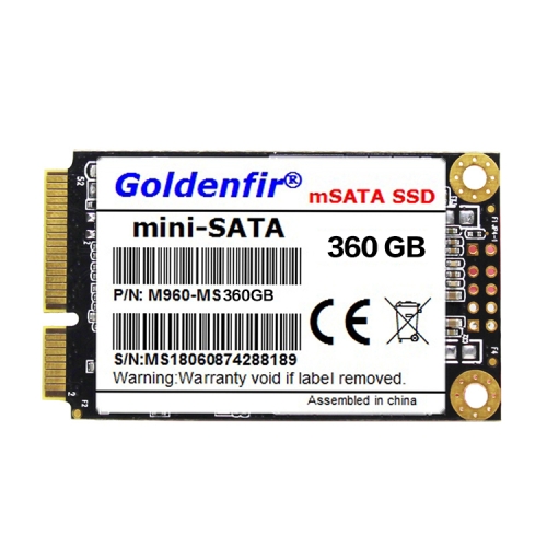 

Goldenfir 1.8 inch mSATA Solid State Drive, Flash Architecture: TLC, Capacity: 360GB