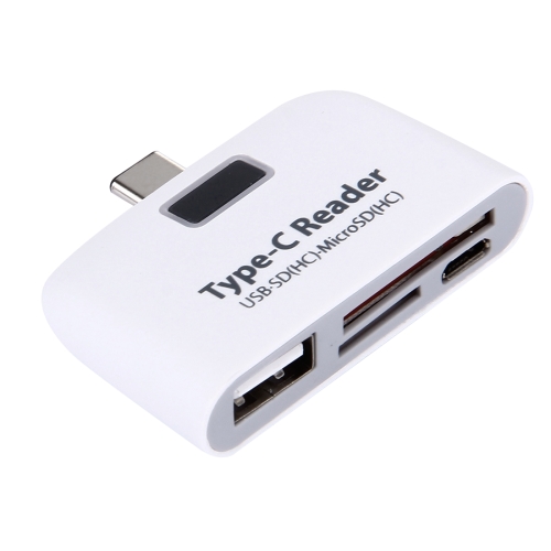 

3 in 1 USB-C / Type-C 3.1 to USB 2.0 + Micro USB + SD(HC) + Micro SD Card Reader Adapter for Macbook / Google Chromebook / Nokia N1 / Letv