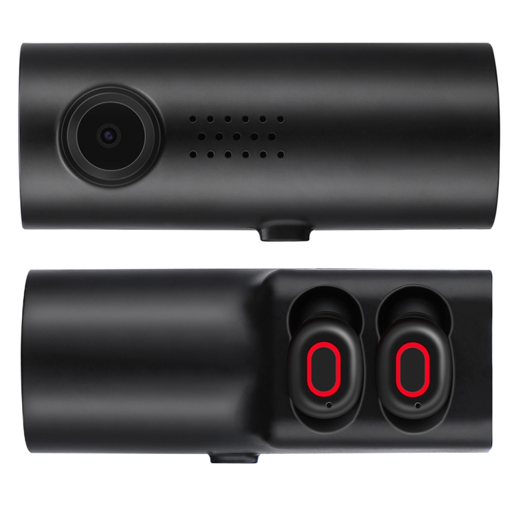 

X1 2 in 1 Driving Recorder Video Record Camera + TWS Wireless Bluetooth Headset Earphones, Mstar 8336, 130 Degree Wide Angle, Voice Control, WiFi(Black)
