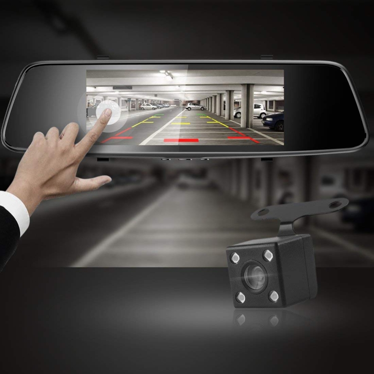 

HAMTOD HG71 6.86 inch 170 Degrees Wide Angle HD Dual Mirror Dash Video Car DVR