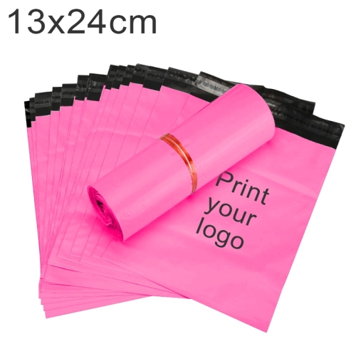 

30000 PCS 13x24cm Custom Printed Thick Plastic Courier Bags with Your Logo for Products Packaging & Shipment(Pink)