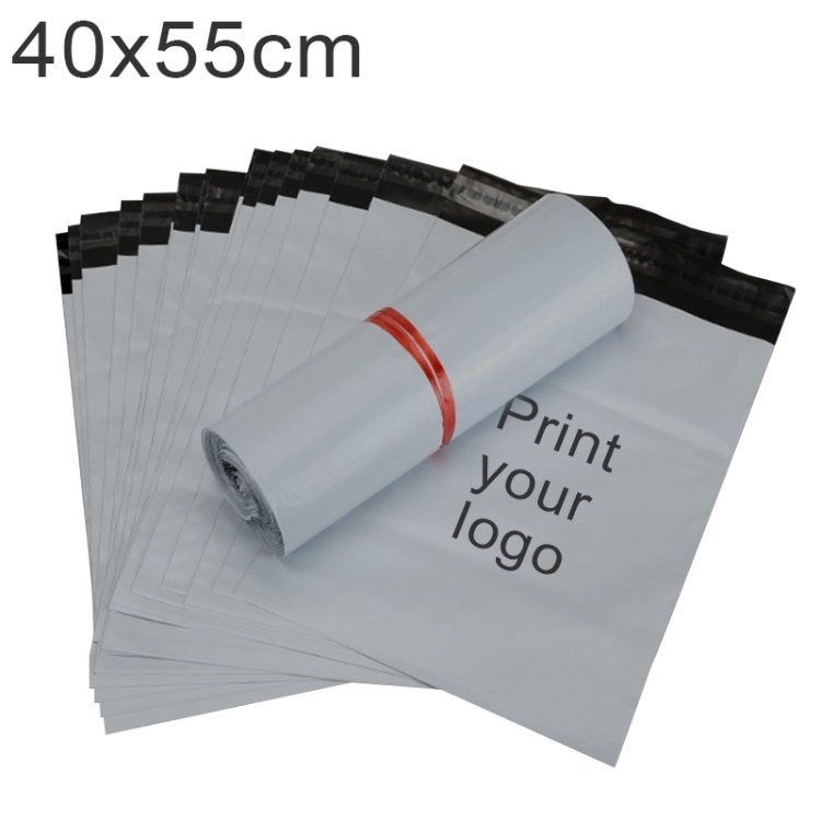 

20000 PCS 40x55cm Custom Printed Thick Plastic Courier Bags with Your Logo for Products Packaging & Shipment(Silver Grey)