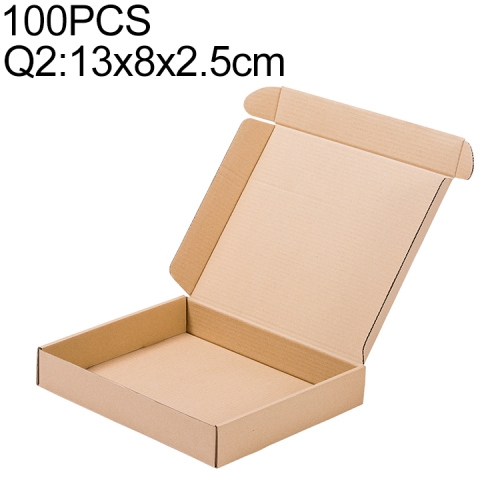 

100 PCS Kraft Paper Shipping Box Packaging Box, Size: Q2, 13x8x2.5cm