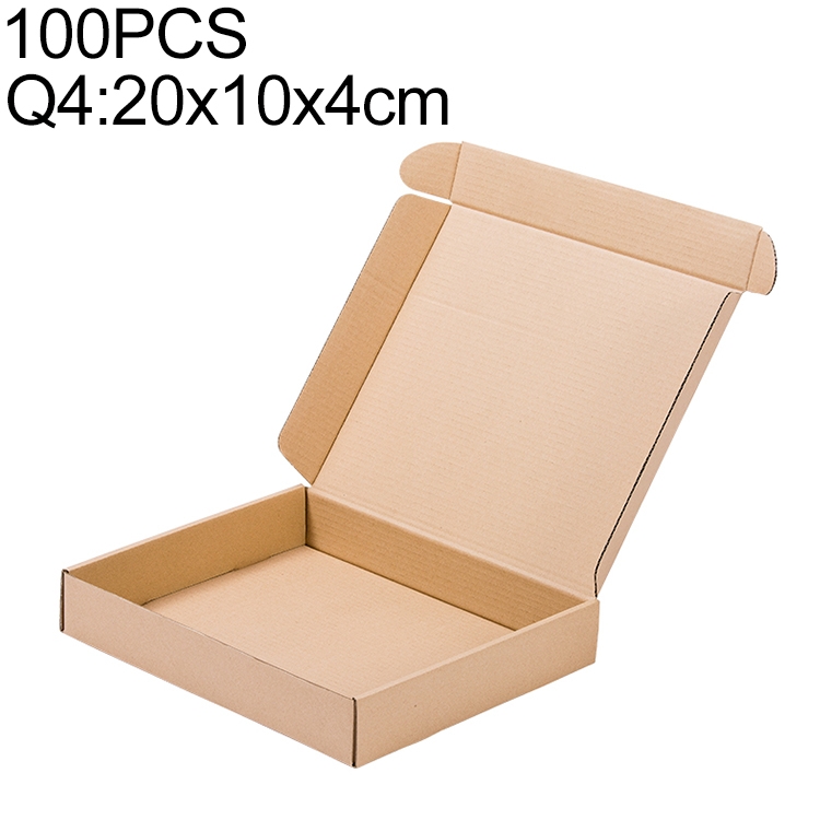 

100 PCS Kraft Paper Shipping Box Packaging Box, Size: Q4, 20x10x4cm