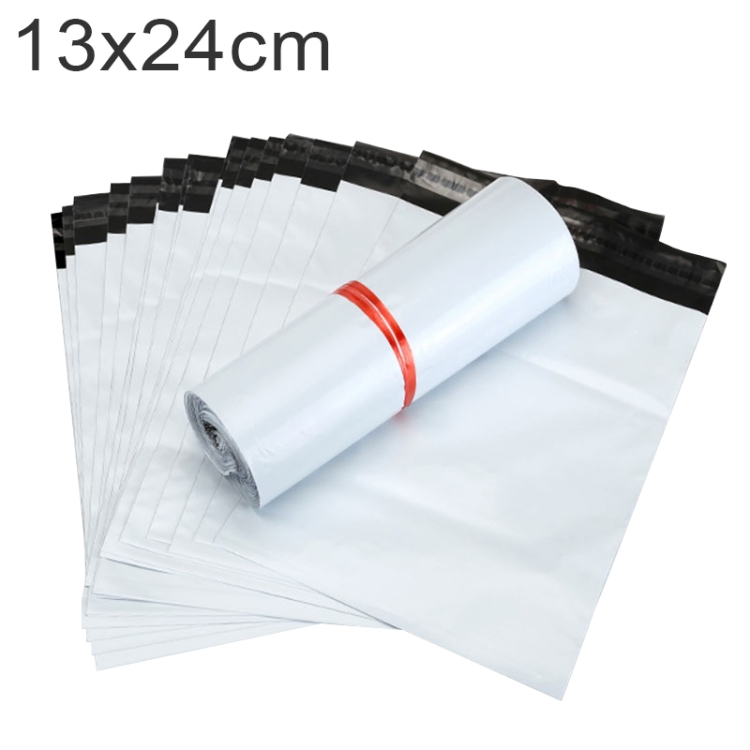 

100 PCS / Roll Thick Express Bag Packaging Bag Waterproof Plastic Bag, Size: 13x24cm(White)