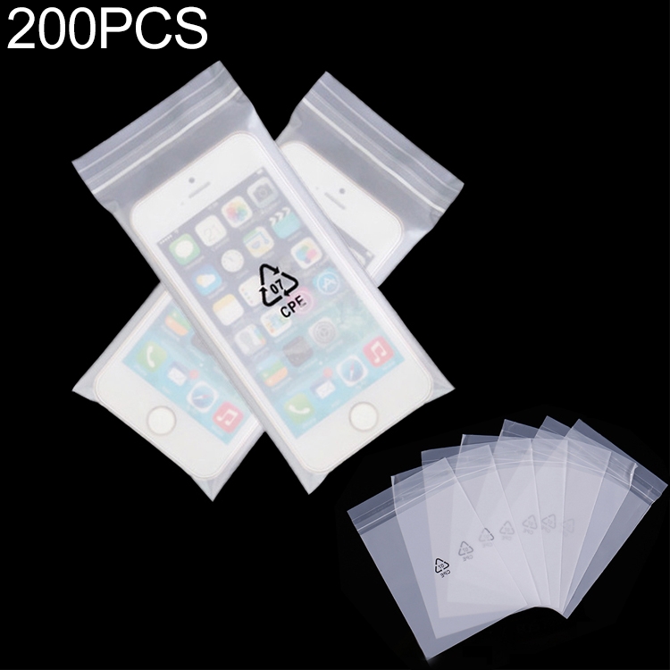 

200 PCS Frosted Translucent CPE Self-adhesive Bag Zip Lock Bag Packaging Bag, Size: 6x10+2cm