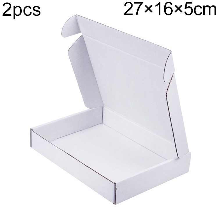 

100 PCS Shipping Box Clothing Packaging Box, Color: White, Size: 27x16x5cm