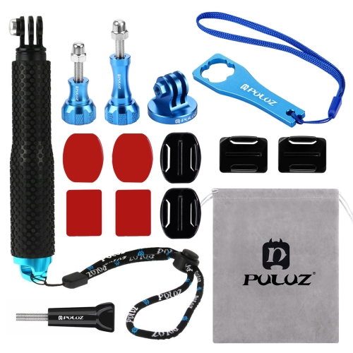 

PULUZ 16 in 1 CNC Metal Accessories Combo Kits (Screws + Surface Mounts + Tripod Adapter + Extendable Pole Monopod + Storage Bag + Wrench) for GoPro NEW HERO /HERO7 /6 /5 /5 Session /4 Session /4 /3+ /3 /2 /1, Xiaoyi and Other Action Cameras