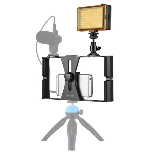 

[US Warehouse] PULUZ 2 in 1 Vlogging Live Broadcast LED Selfie Light Smartphone Video Rig Kits with Cold Shoe Tripod Head for iPhone, Galaxy, Huawei, Xiaomi, HTC, LG, Google, and Other Smartphones(Blue)