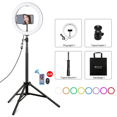 Con Lightweight and portable design Black Camera fill light 10.2 inch 26cm USB RGBW Dimmable LED Ring Vlogging Photography Video Lights with Cold Shoe Tripod Ball Head /& Remote Control /& Phone Clamp
