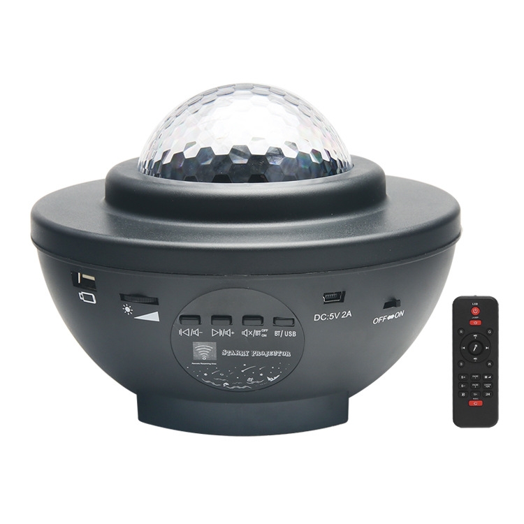 

8W USB Charging Music Starry Sky Water Texture Light Atmosphere Lamp with Remote Control (Black)