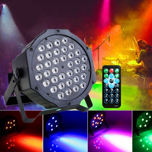 

36W 36 LEDs DMX512 RGB LED PAR Light with Remote Control, Strobe + Sound Control + Self-propelled, AC 100-240V