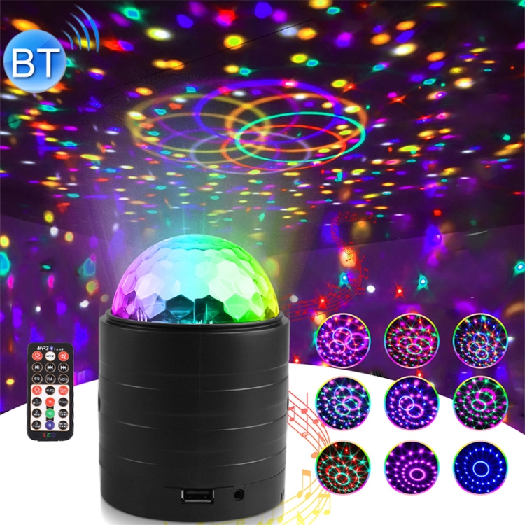 

USB Bluetooth Crystal Magic Ball Stage Light with Remote Control (Black)