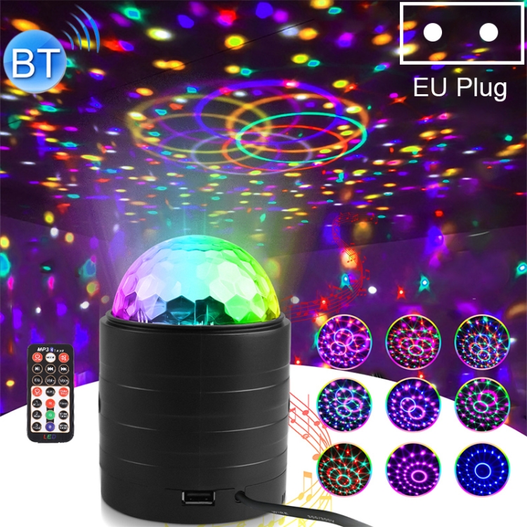 

Bluetooth Crystal Magic Ball Stage Light with Remote Control, EU Plug(Black)