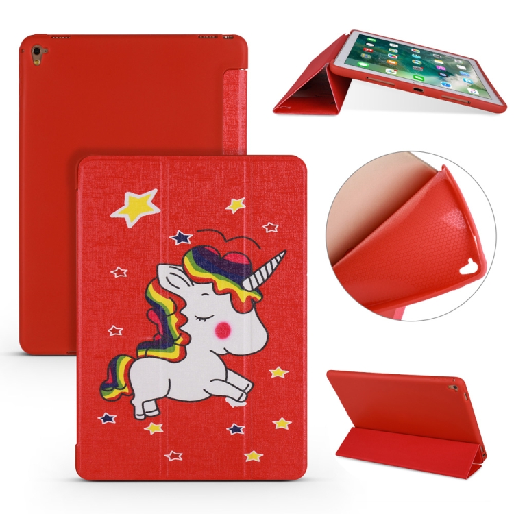

Unicorn Pattern Horizontal Flip PU Leather Case for iPad Pro 9.7 (2016), with Three-folding Holder & Honeycomb TPU Cover