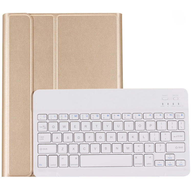 

For iPad 9.7 (2018) & iPad Air & Air 2 & iPad Pro 9.7 & New iPad 9.7 inch (2017) Ultra-thin ABS Bluetooth Keyboard Horizontal Flip Leather Tablet Case with Holder(Gold)
