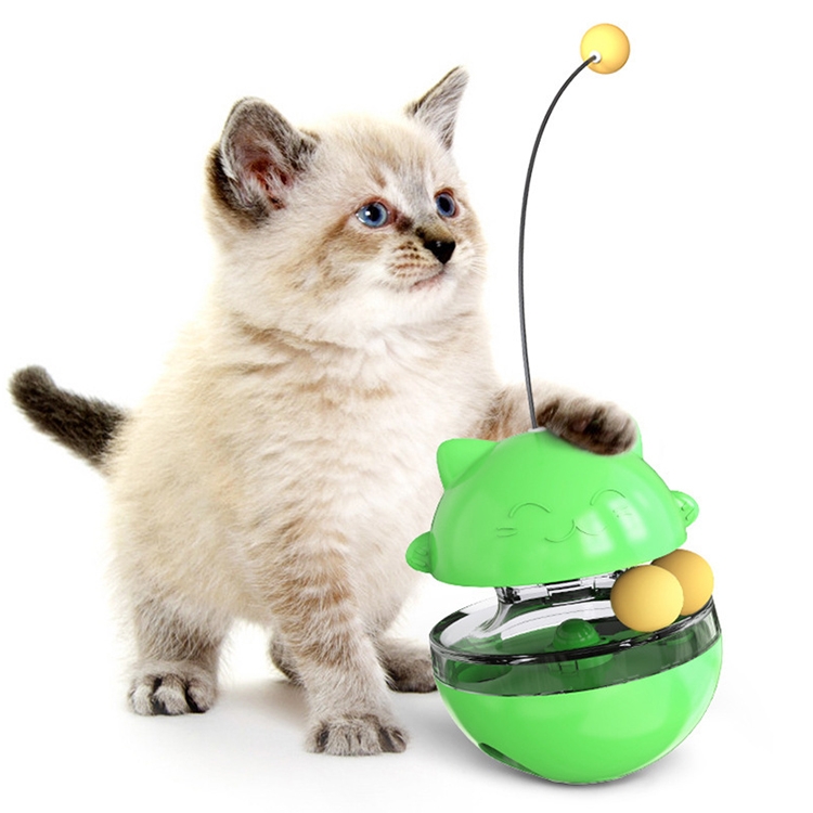 

Pet Toy Cat Shaking Food Ball Tumbler Toy Ball (Green)