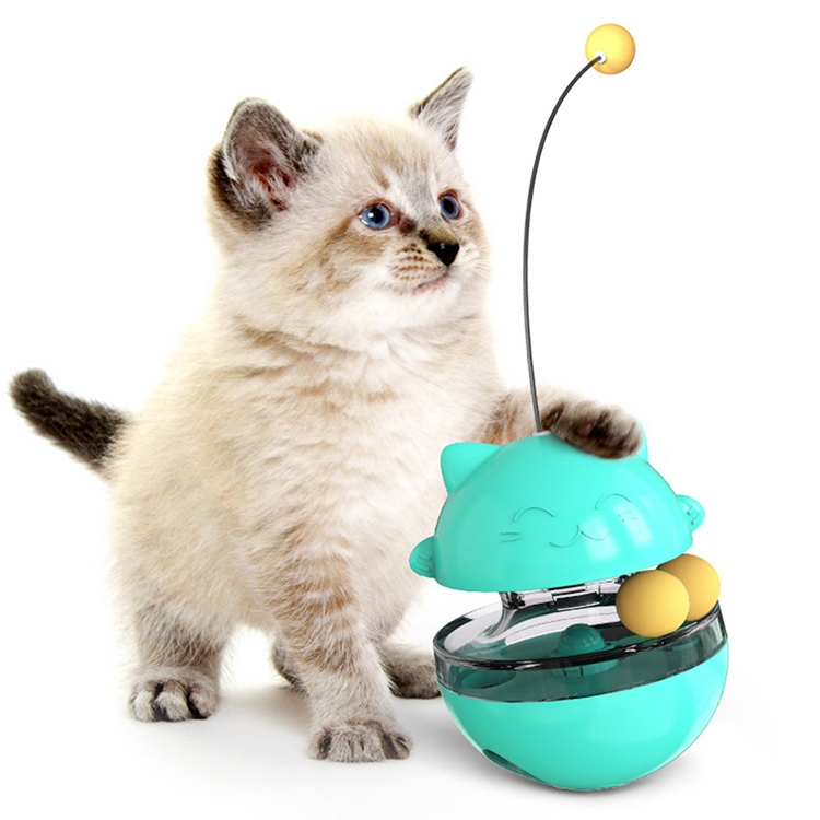 

Pet Toy Cat Shaking Food Ball Tumbler Toy Ball (Blue)