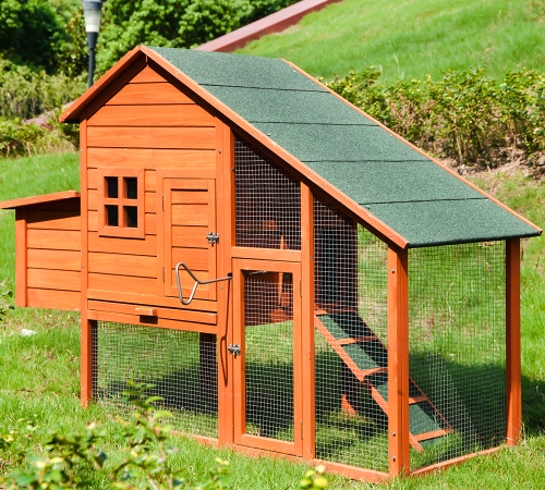 

[US Warehouse] Pet Rabbit Hutch Wooden House Chicken Coop for Small Animals