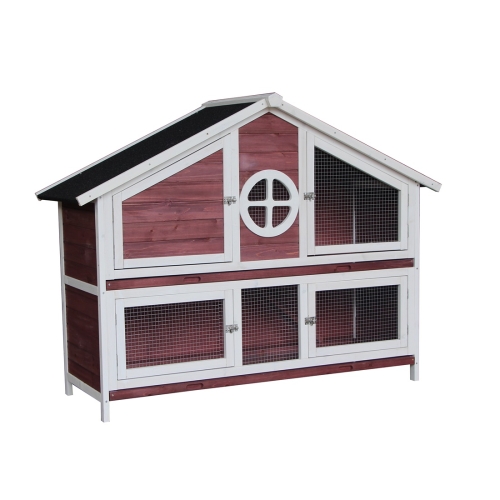 

[US Warehouse] Wooden Pet House, Size: 128x46x110cm(Red)