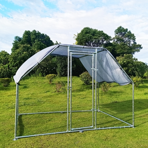 

[US Warehouse] Large Walk-in Metal Chicken House Poultry Flat-top Cage with Waterproof and Anti-ultraviolet Cover, Size: 9.2 x 6.4 x 6.2 Feet