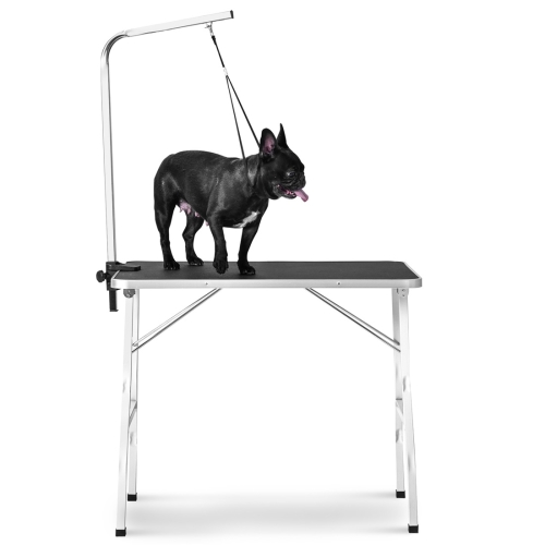 

[US Warehouse] 30 inch Steel Legs Foldable Nylon Clamp Adjustable Arm Rubber Mat Pet Grooming Table