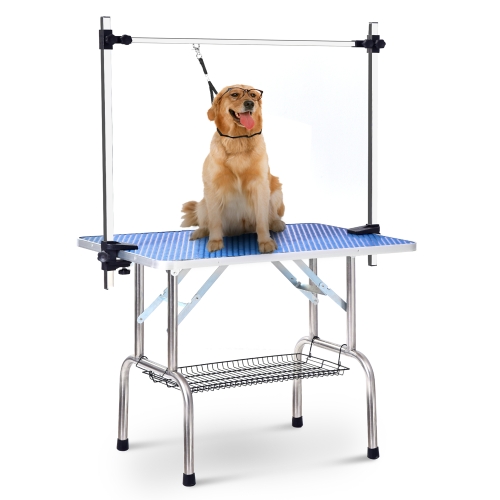 

[EU Warehouse] Pet Dog Height Adjustable Grooming Table Drying Table for Small / Medium-sized Dogs, Size: 117x60x75cm(Blue)