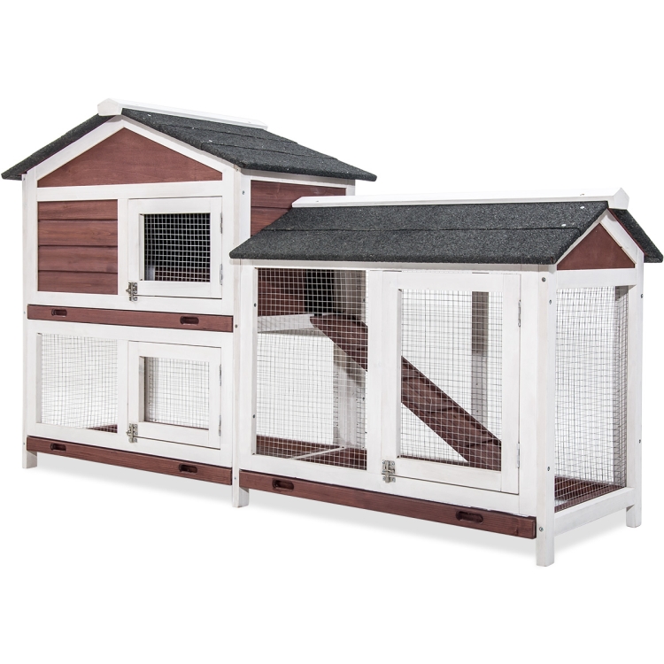 

[US Warehouse] Wood Pet Rabbit Hutch Chicken Coop Small Animal Cage, Size: 122x63.5x92cm
