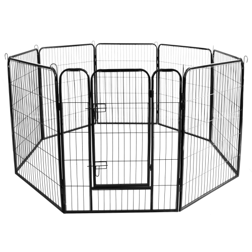 

[US Warehouse] Large Indoor Metal Puppy Dog Run Fence Iron Playpen Pet Crate Cage