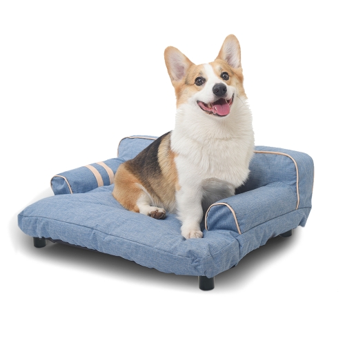 

[US Warehouse] W34406894 Oxford Cloth Dual-use Washable Pet Sofa Dog Bed, Size: 78x58x30cm(Blue)