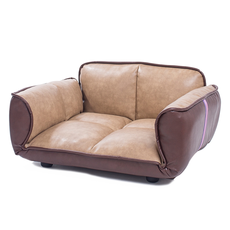 

[US Warehouse] PU+PVC Pet Sofa Dog Bed, Size: 100x88x18cm(Brown)