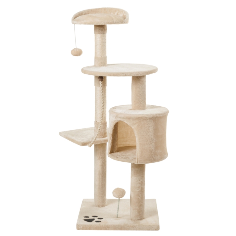 

[UK Warehouse] 3 Layers Kitten Cat Tree with Tickle Function, Size: 41.5x21x41.5cm(Beige)
