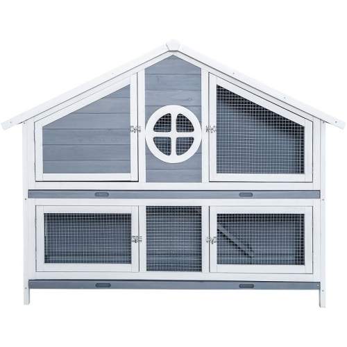 

[US Warehouse] Rabbit Hutch Wood House Chicks Coop Pet Cage, Size: 56.6x18.3x43.3 inch