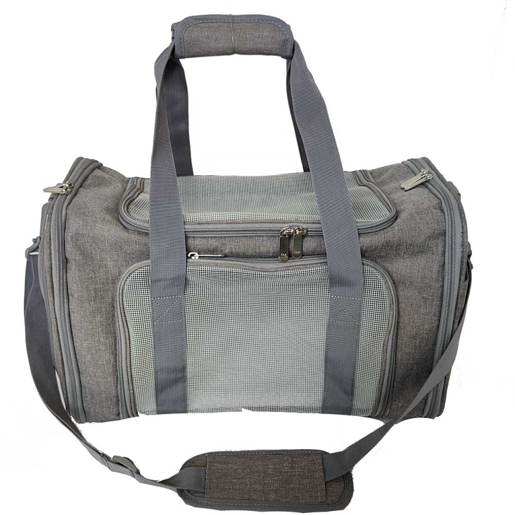 

[US Warehouse] 5-door Portable Foldable Pet Travel Carrier with 3 Storage Bags & Detachable Pad, Size: 19.5 x 12 x 12 inch(Grey)