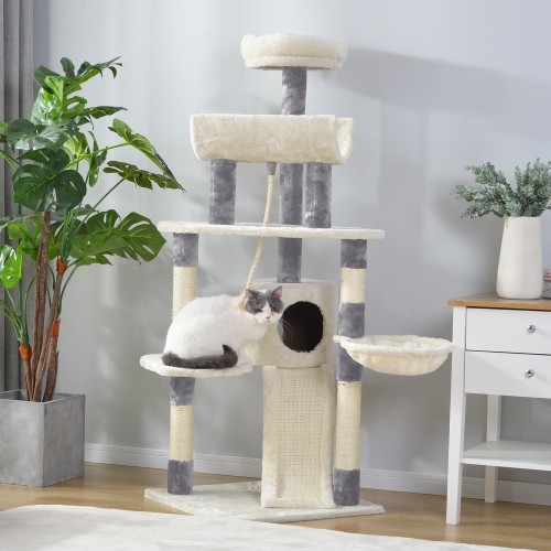 

[EU Warehouse] Multilayer Cat Climbing Frame Tree Nest Activity Tower Pet House, Size: 53x53x140cm