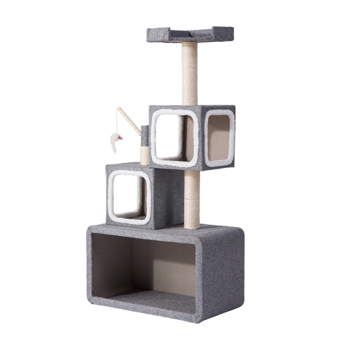 

[JPN Warehouse] Multilayer Stackable Cat Climbing Cube Tree Nest Activity Tower Pet House, Size: 40x70x140cm (Grey)