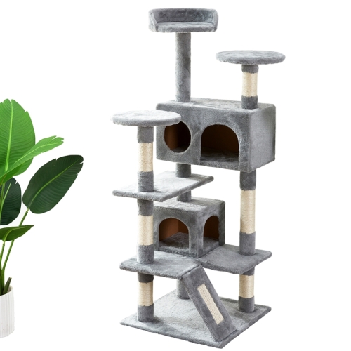 

[US Warehouse] Cat Tree Apartment with Sisal Railing & Sisal Rope Scraper