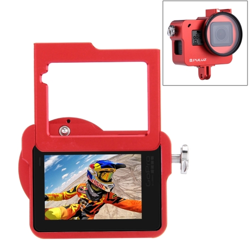 

PULUZ Housing Shell CNC Aluminum Alloy Protective Cage with Insurance Frame & 52mm UV Lens for GoPro HERO(2018) /7 Black /6 /5(Red)