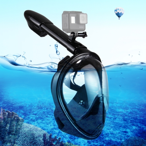 

PULUZ 260mm Tube Water Sports Diving Equipment Full Dry Snorkel Mask for GoPro HERO6 /5 /5 Session /4 Session /4 /3+ /3 /2 /1, Xiaoyi and Other Action Cameras, L/XL Size(Black)