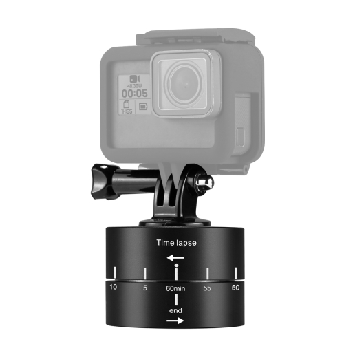 

PULUZ 360 Degrees Panning Rotation 60 Minutes Time Lapse Stabilizer Tripod Head Adapter for GoPro HERO9 Black / HERO8 Black / HERO7 /6 /5 /5 Session /4 Session /4 /3+ /3 /2 /1, Xiaoyi and Other Action Cameras