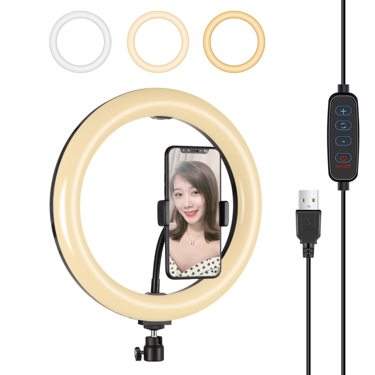 Camera fill light 1.65m Tripod Mount Dual Phone Bracket 10.2 inch 26cm Curved Surface USB RGBW Dimmable LED Ring Vlogging Video Light Live Broadcast Kits with Cold Shoe Tripod Ball Head /& Phone Cl