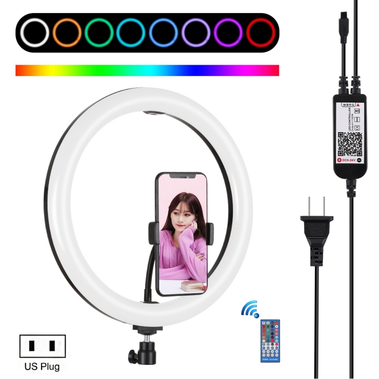3 Color 11 Levels Table Ring Light with Remote Control LEEaccessory LED Ring Light Kit Selfie Ring Light Set Bluetooth Receiver 20 // 26CM for Make-up Video Recording