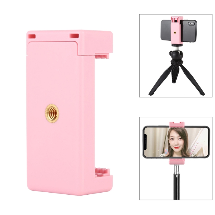 1//4 inch Screw Thread Cold Shoe Tripod Mount Adapter with Phone Clamp Durable