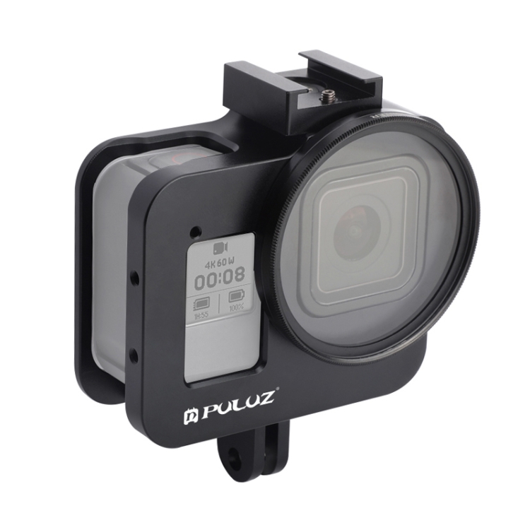 

PULUZ Housing Shell CNC Aluminum Alloy Protective Cage with 52mm UV Lens for GoPro HERO8 Black(Black)