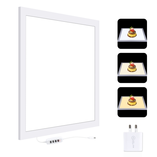 PULUZ 1200LM LED Photography Shadowless Light Lamp Panel Pad with Switch, Acrylic Material, No Polar Dimming Light, 34.7cm x 34.7cm Effective Area