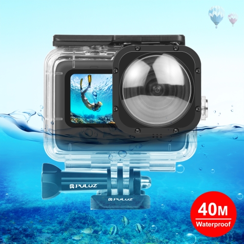PULUZ 40m Waterproof Housing Protective Case with Buckle Basic Mount & Screw for GoPro HERO10 Black / HERO9 Black Max Lens Mod (Transparent)