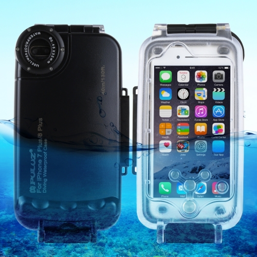 

PULUZ 40m/130ft Waterproof Diving Case for iPhone 8 Plus & 7 Plus, Photo Video Taking Underwater Housing Cover(Black)