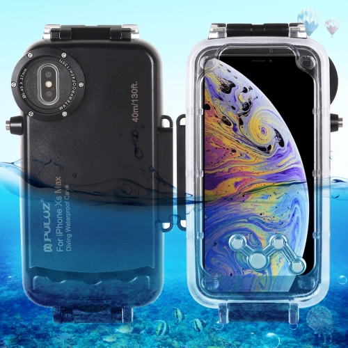 

PULUZ 40m/130ft Waterproof Diving Case for iPhone XS Max, Photo Video Taking Underwater Housing Cover(Black)
